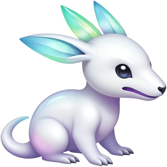  Iridescent white pale fakemon-creature  emoji