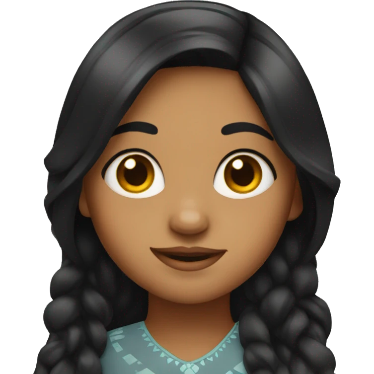 Indian girl with black hair  emoji