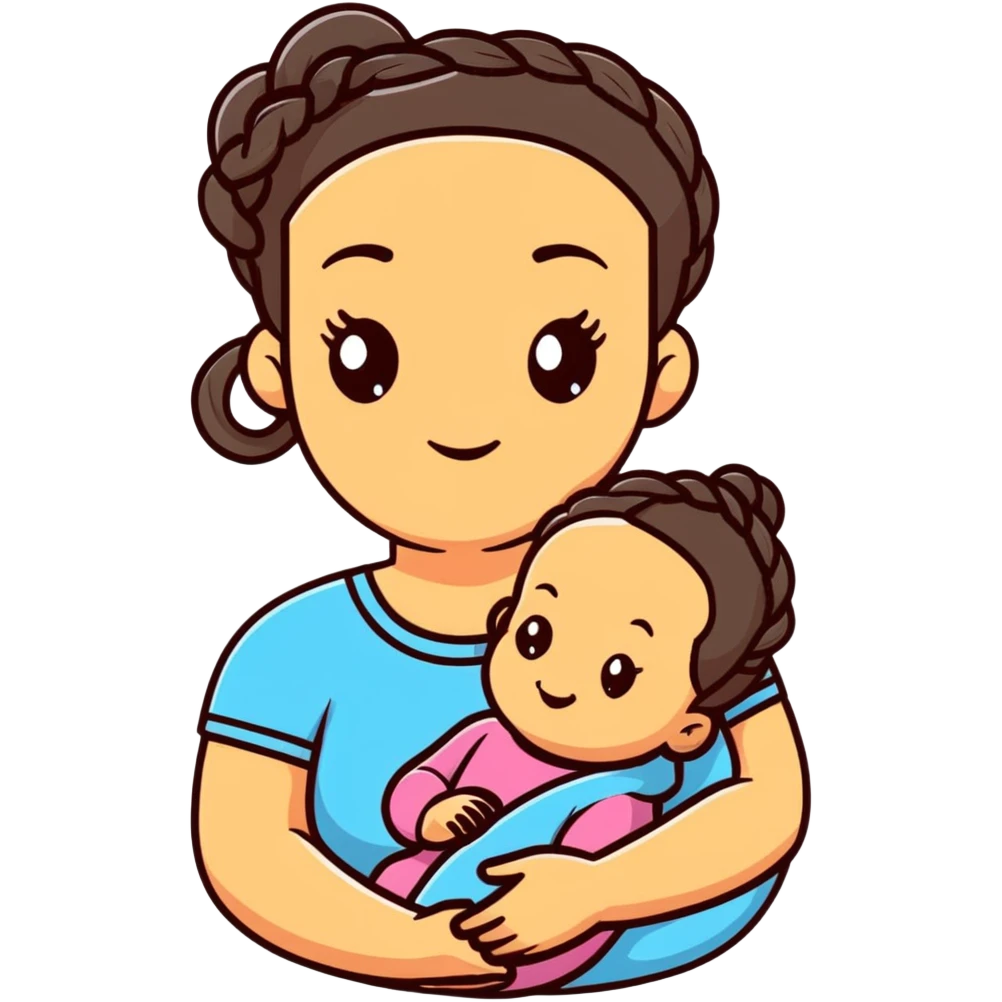 mom and baby with matching braided hairstyles emoji