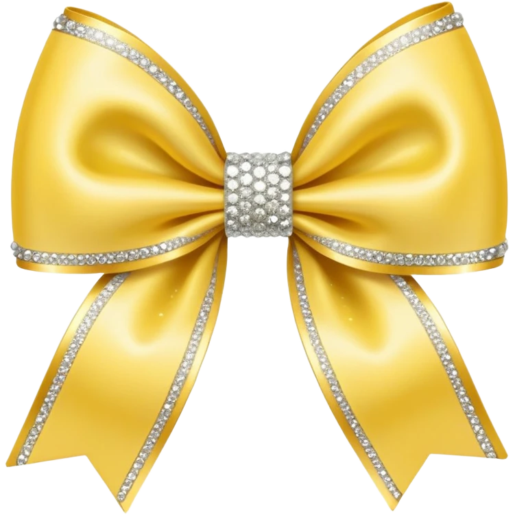 Pastel yellow bow with sparkles emoji