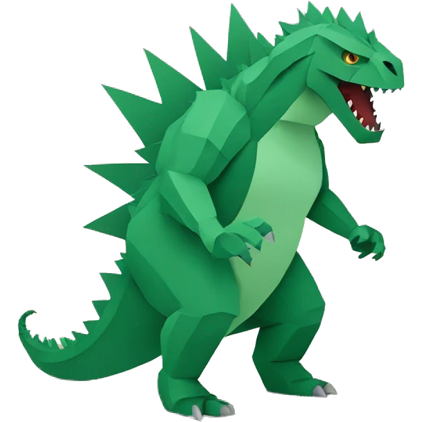 paper colored paper godzilla emoji