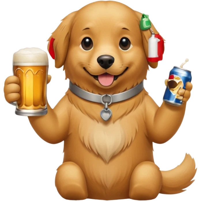 Dog with a beer emoji