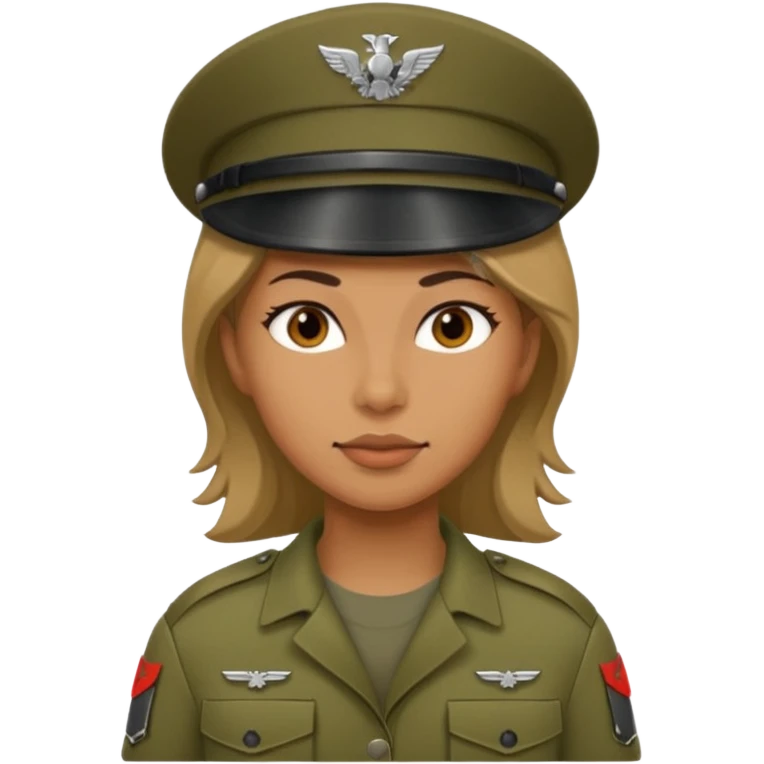 women Soldier with no cap emoji