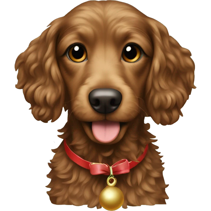 Brown Doxiepoo celebrating Christmas  emoji