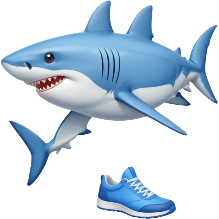 A SHARK WITH 4 LEGS AND WEARING BLUE SNEAKERS  emoji