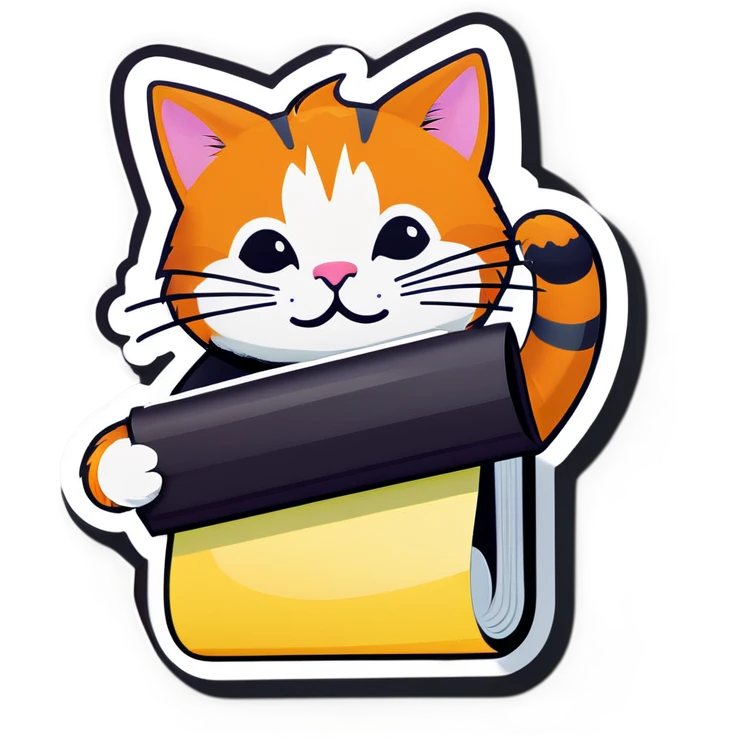 Cat writing on notepad emoji