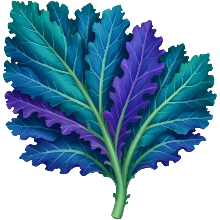 Blue and purple single leaf of kale  emoji