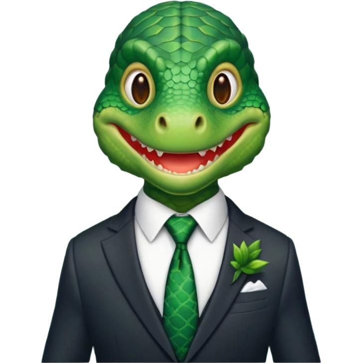 reptile with tie & suit emoji