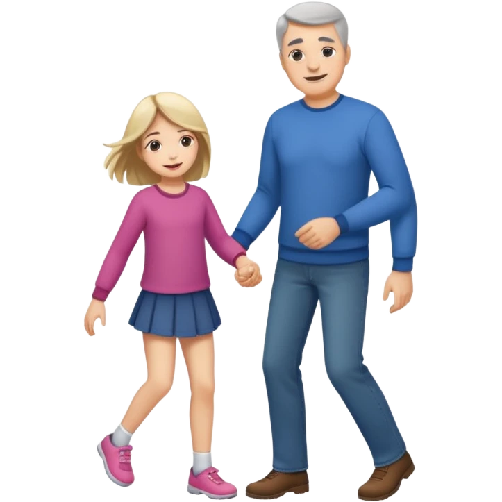 father and daughter playing full body emoji