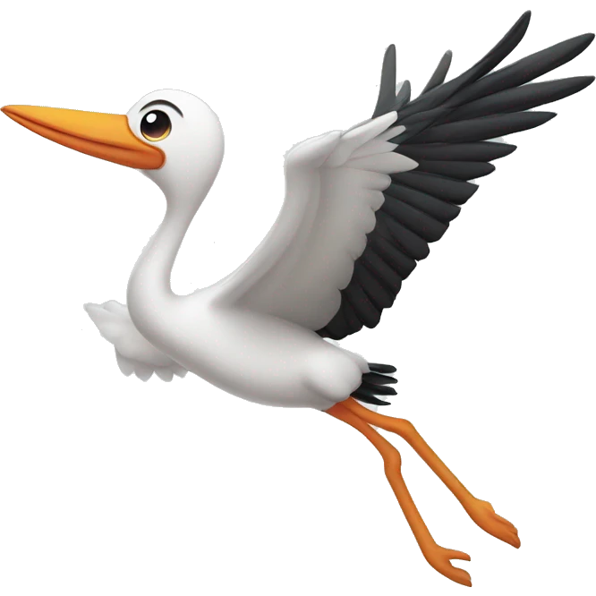 Stork flying emoji