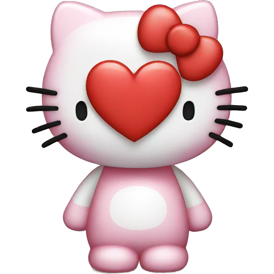 hello kitty holding heart  emoji