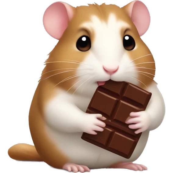 hamster eating a bar of chocolate emoji