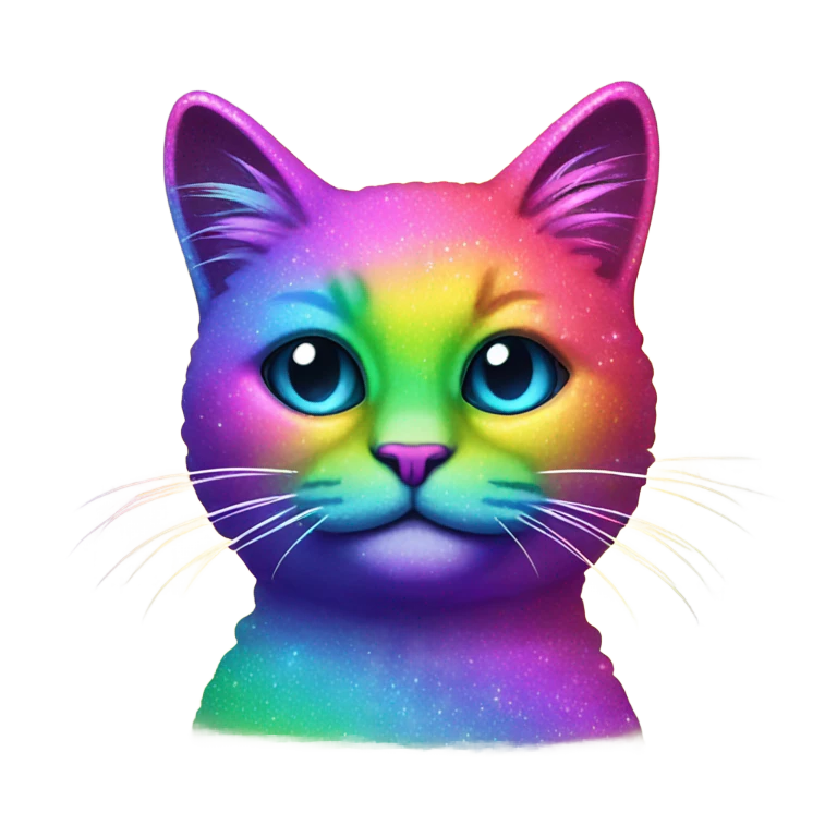 neon rainbow glitter cat emoji