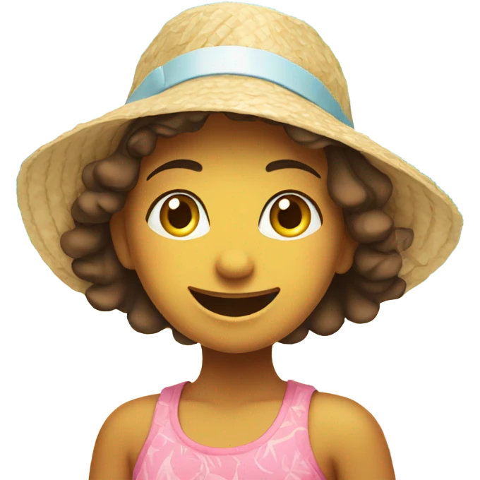 beach girl with hat emoji
