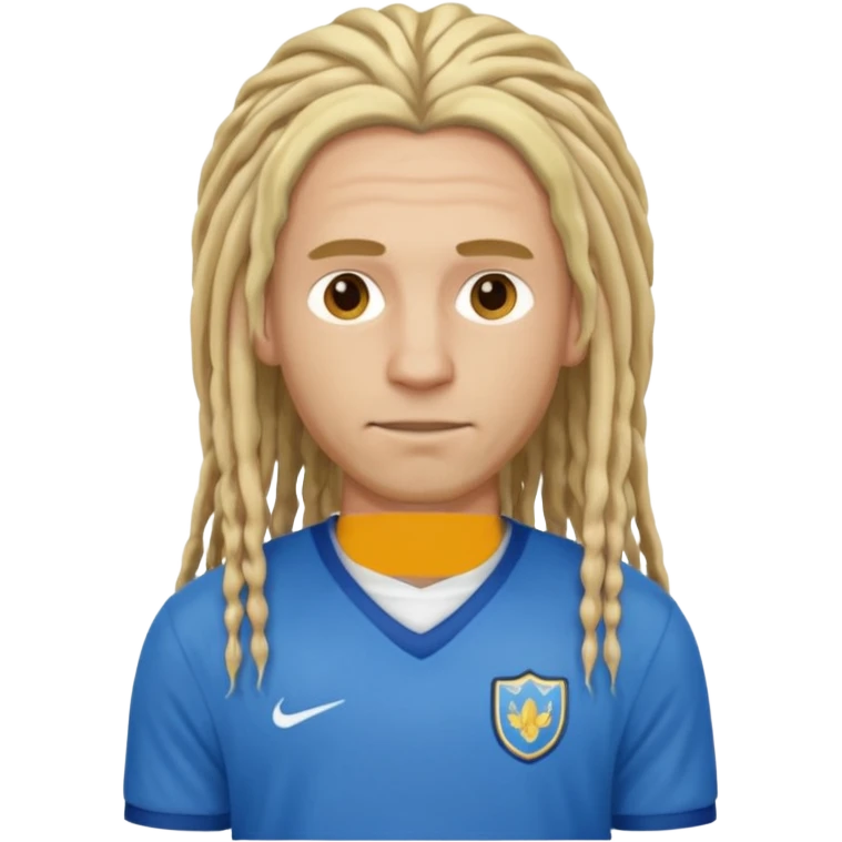 blonde long  dreadlocks man with blue jersey emoji