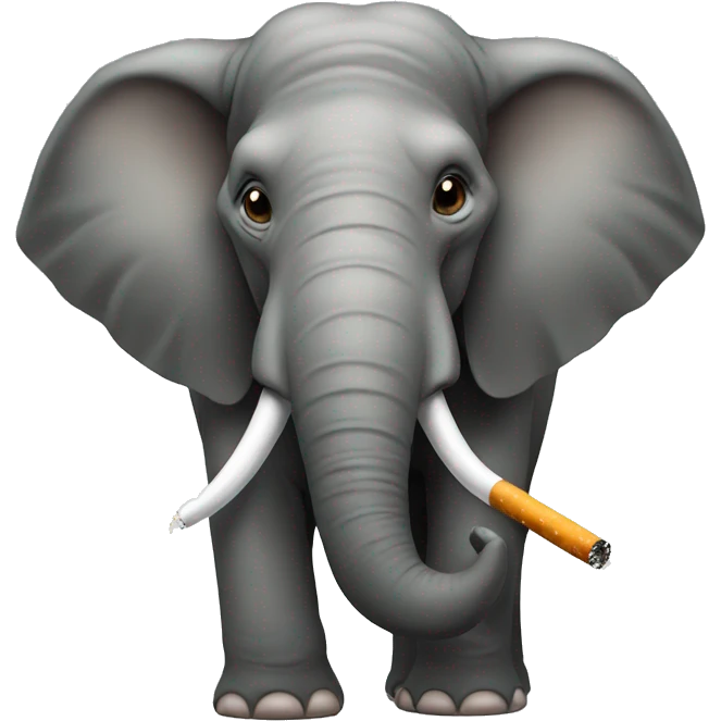 Elephant with a cigarette emoji