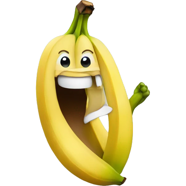 A banana laughing with a transparent background emoji