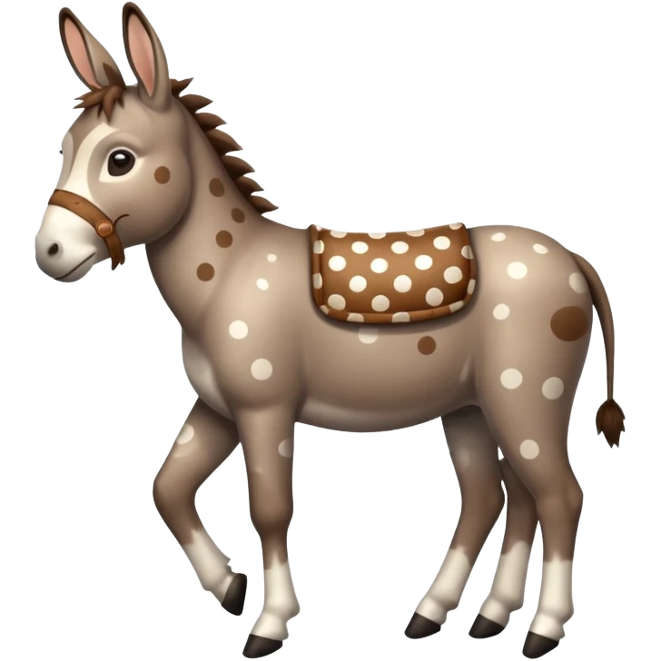polka dots donkey full body emoji
