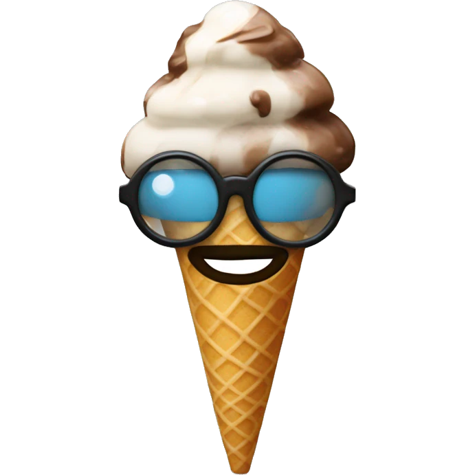 A duxk wearing googles with ice cream cone on his head emoji