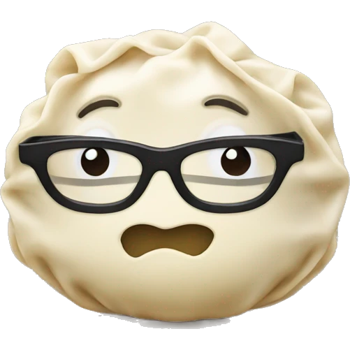 dumpling with glasses emoji
