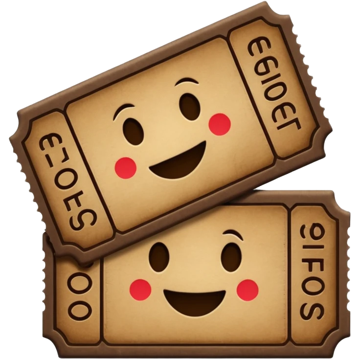 ticket without text dark brown colored emoji