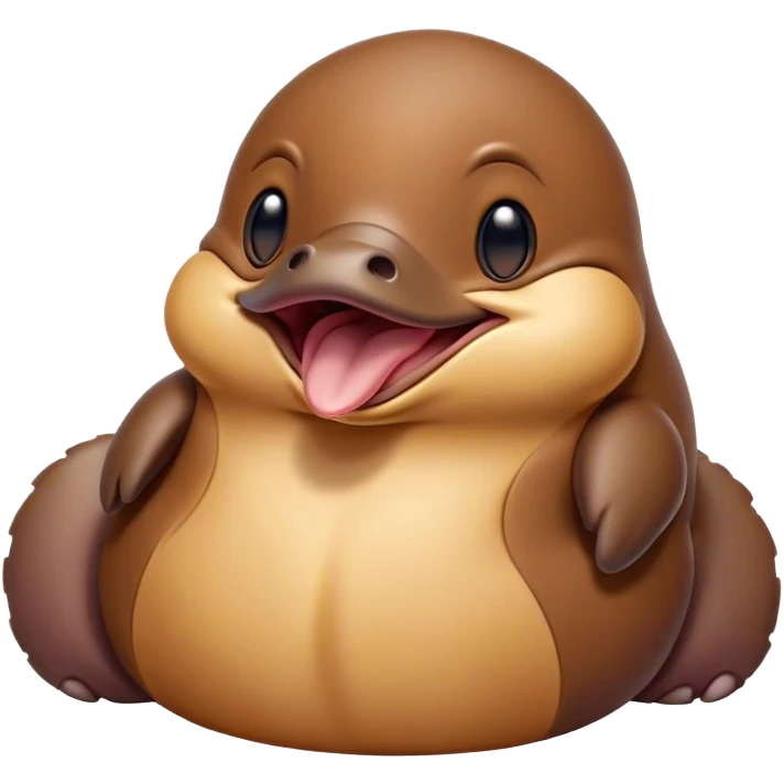 Cinematic Cute Yawning Platypus Portrait Emoji, Head tilted slightly with a dramatic, wide-open yawn, showcasing a soft, textured brown fur with a relaxed duckbill and droopy eyes in drowsy contentment, Simplified yet irresistibly adorable features, highly detailed, glowing with a soft, cozy glow, high shine, relaxed yet expressive, stylized with a touch of quirky charm, bright and endearing, soft glowing outline, capturing the essence of a sleepy yet affectionate platypus, so drowsy it feels like it could float out of the screen and curl up for a nap! emoji