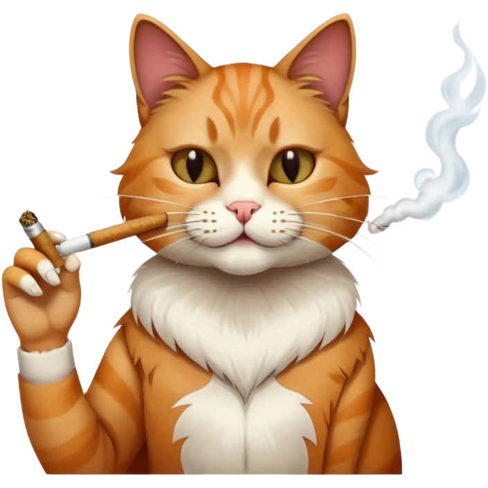Cat smoking a joint 

 emoji