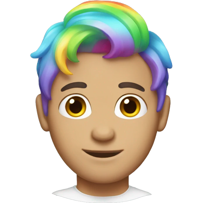 Individual white Gay man with rainbow hair emoji