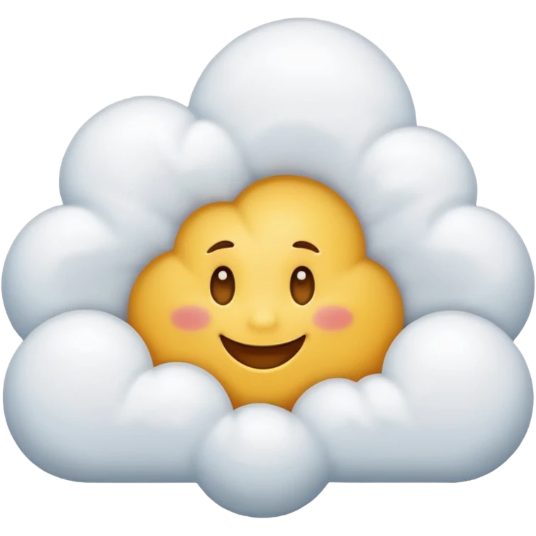 cute large White Cloud, emotion emoji