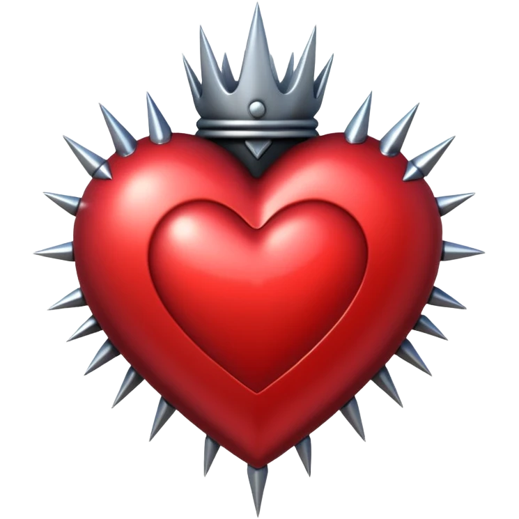 gothic heart with silver spikes emoji