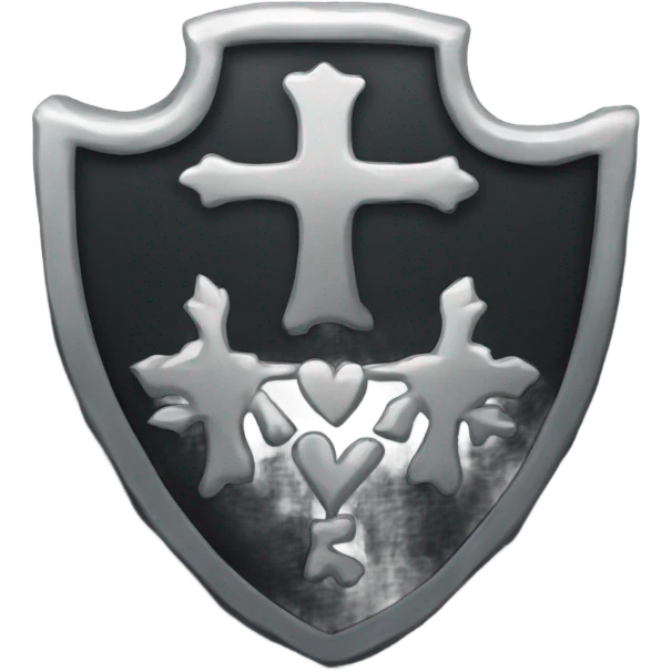 a black tombstone with the inscriptions in silver RIP  silver heart in the center emoji
