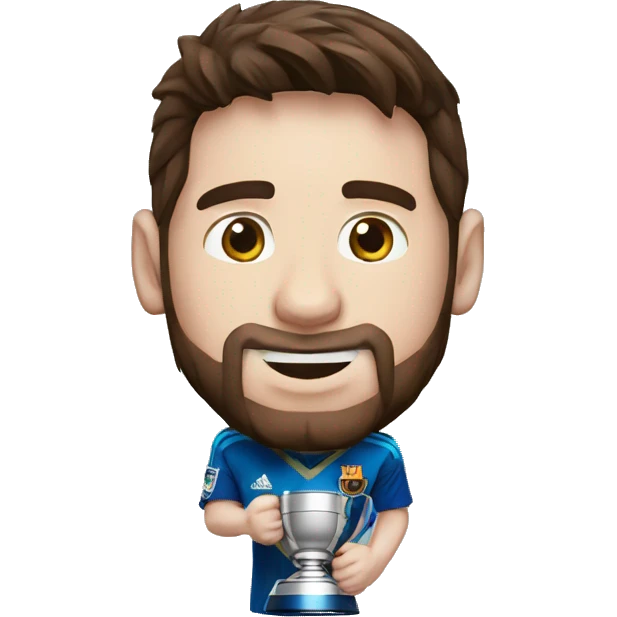 Messi con la copa del mundo emoji