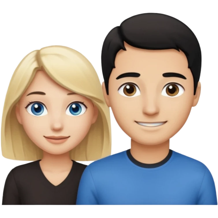 Pretty blonde girl with blue eyes bent over and guy with black hair and brown eyes standing behind her sexually  emoji