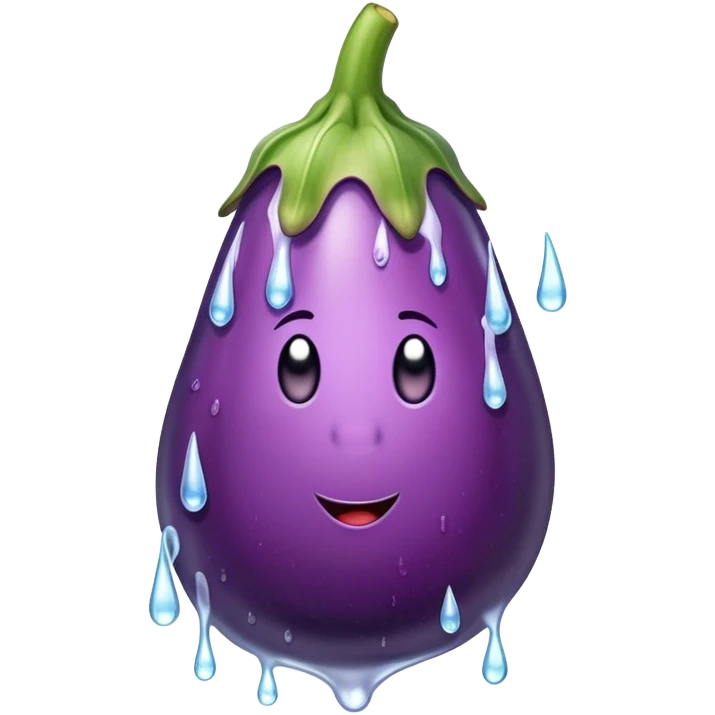 Eggplant with icicles dripping down it emoji