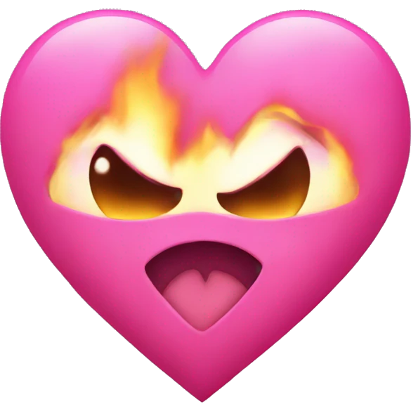 Pink heart with pink fire emoji