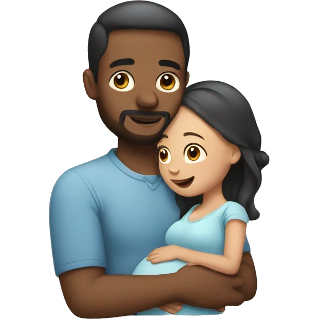 man supporting pregnant woman emoji