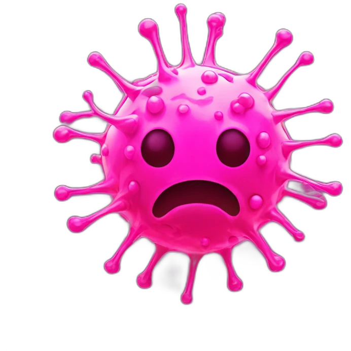virus cell neon pink emoji