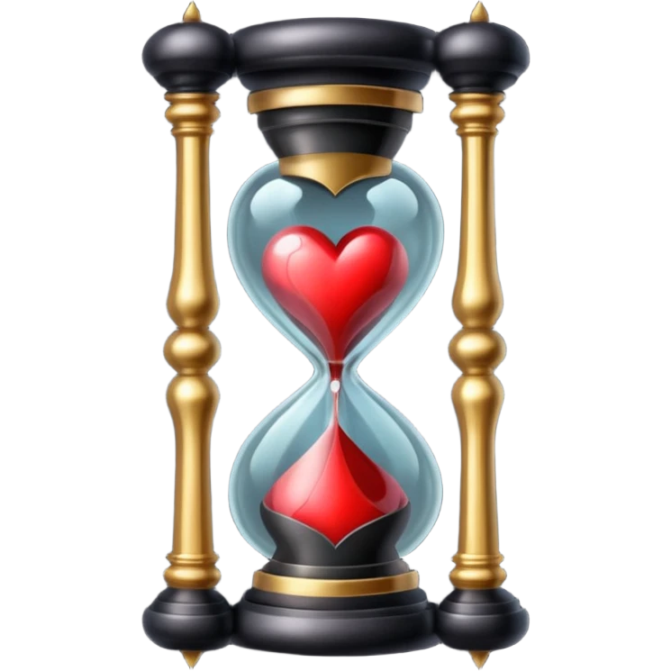 heart with gothic hourglass emoji