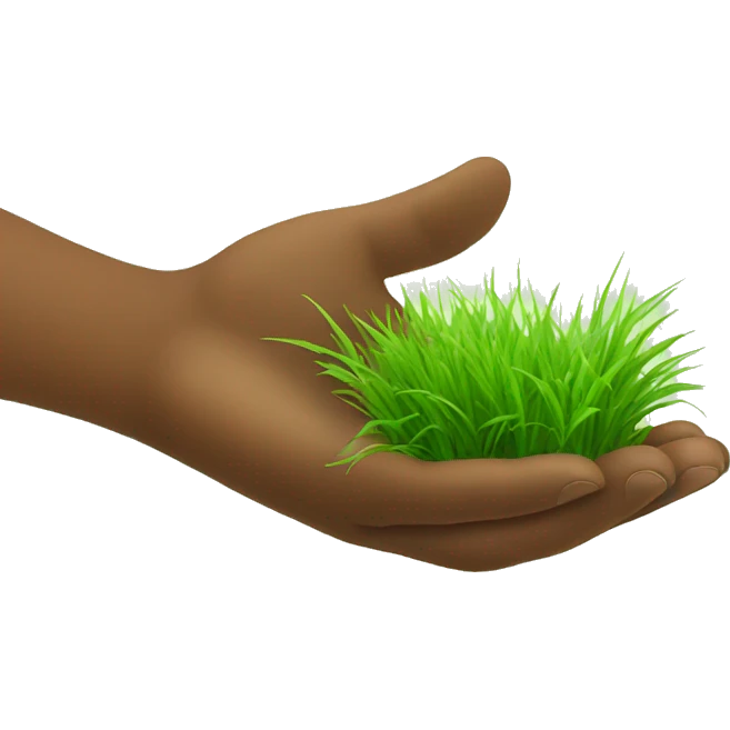 hand touching grass emoji