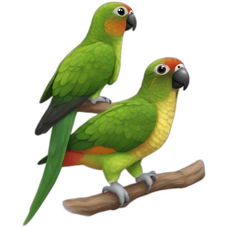 Merun bellied Green cheek conure and a girl emoji