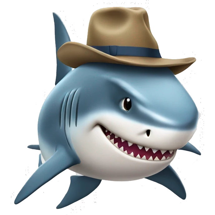 Shark WITH hat emoji