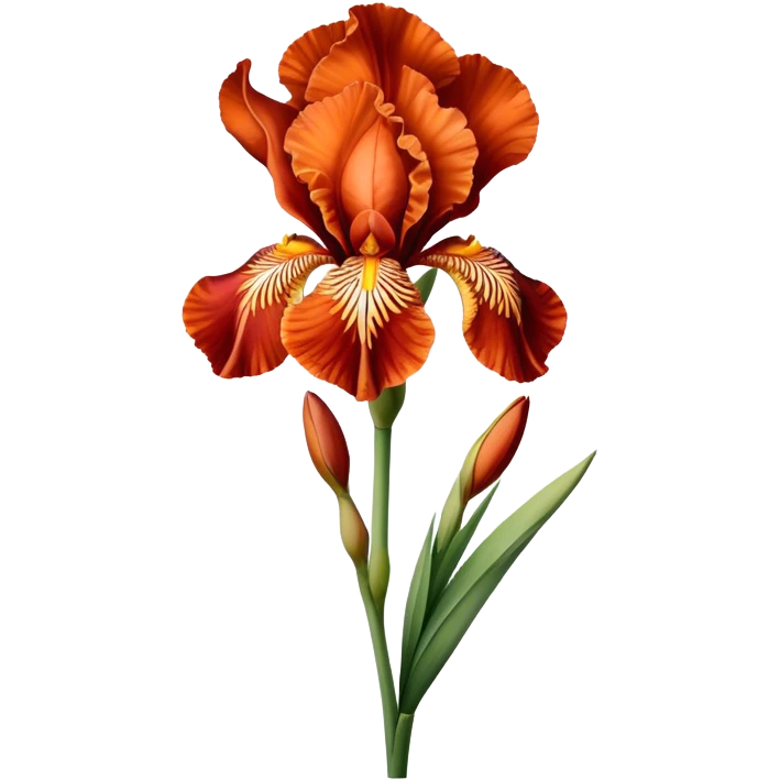 single Copper Red Iris, straight stem emoji