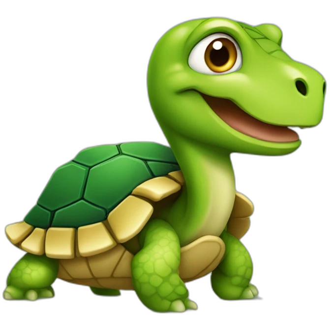 Une tortue sur un serpent emoji