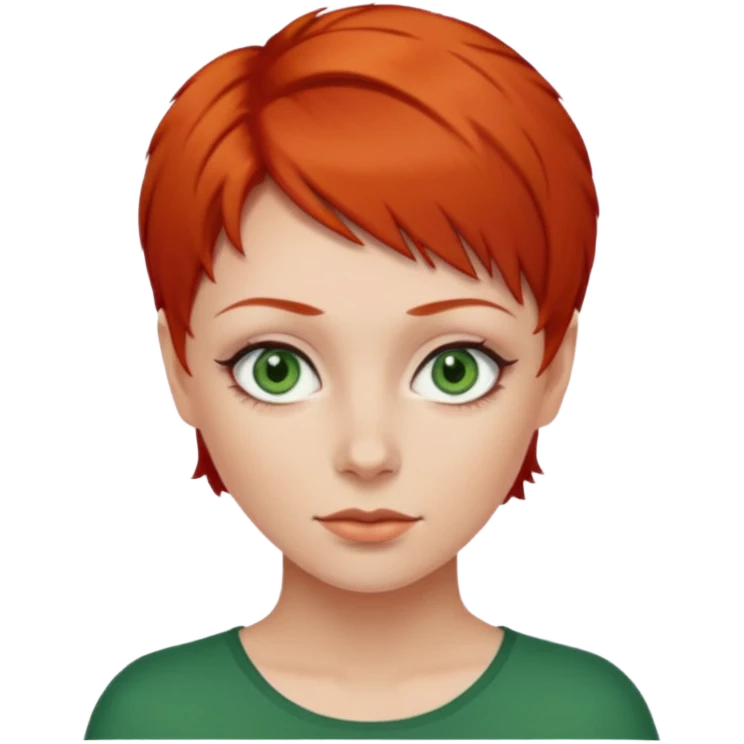 women with very short red hair emoji