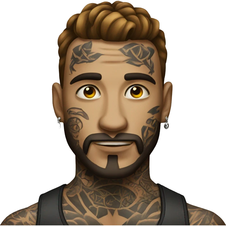 tattooed man very attractive emoji