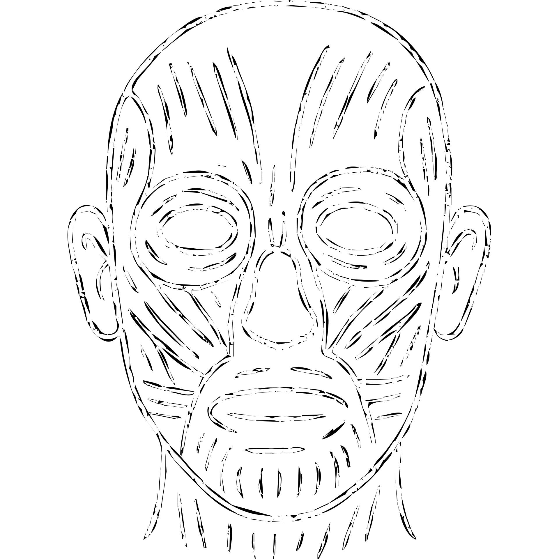 face with skin removed, showing muscle structure emoji