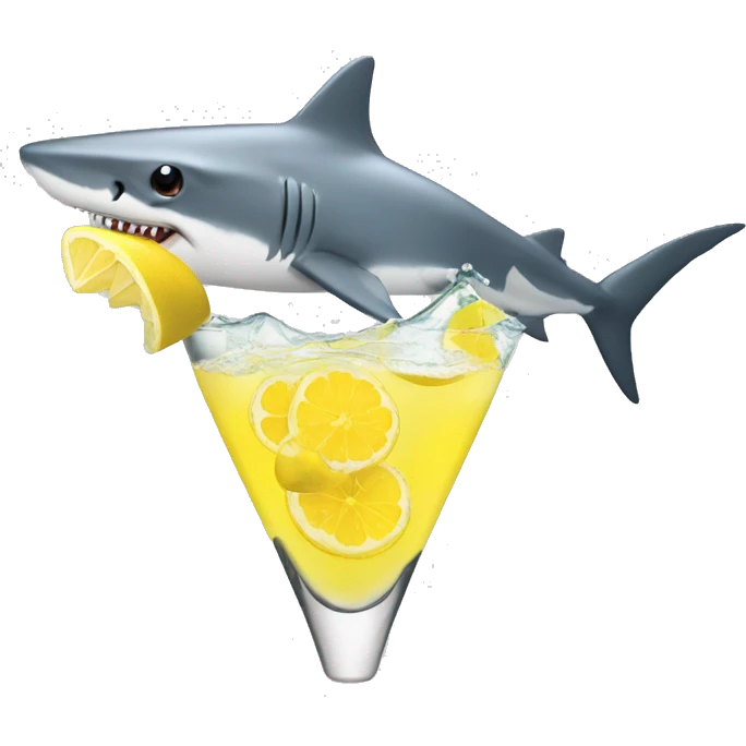 Shark drinking a lemon drop  emoji