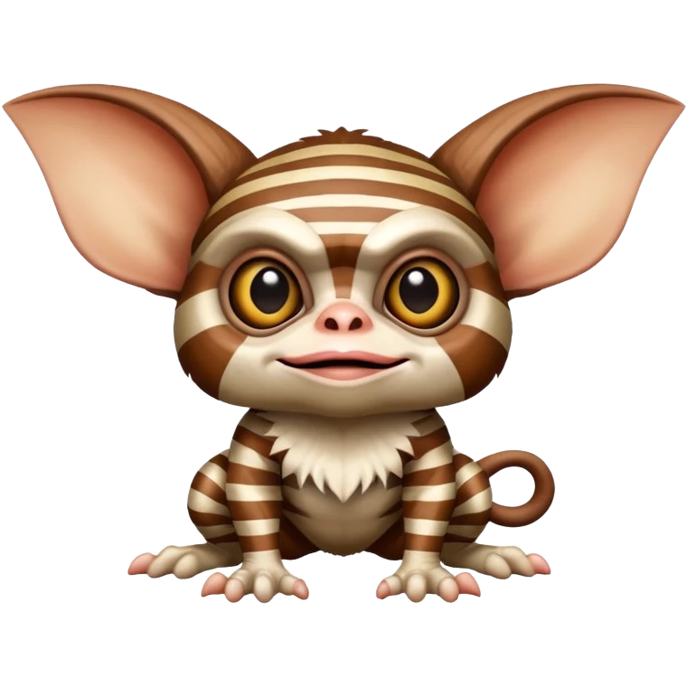 brown and white stripe gremlin fro movie gremlins emoji