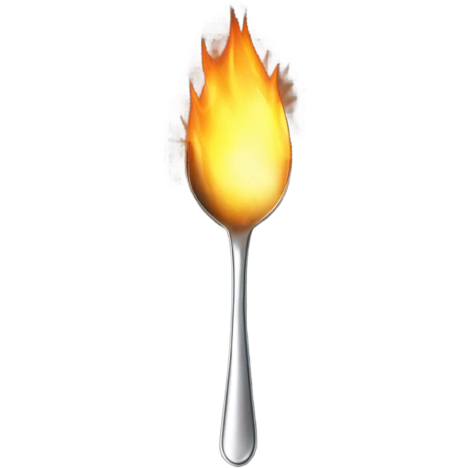 Spoon being heated by flame  emoji