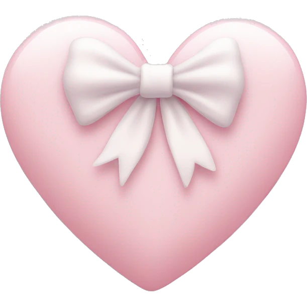 Pastel pink heart with white bow emoji